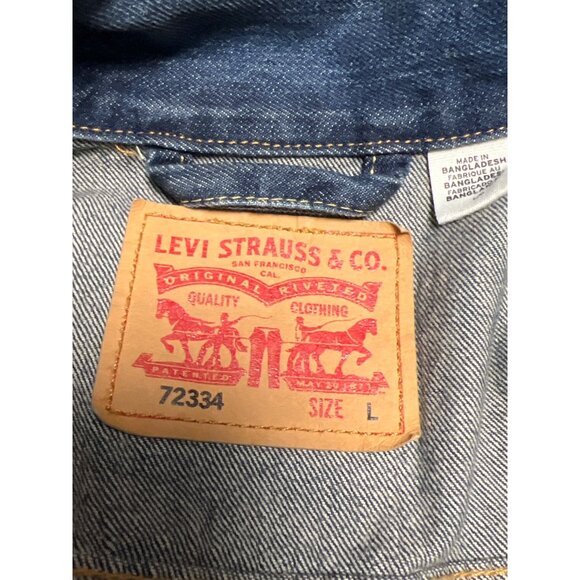Levi Women Long Sleeve 90'S Denim Trucker Jacket Size L - Picture 11 of 11